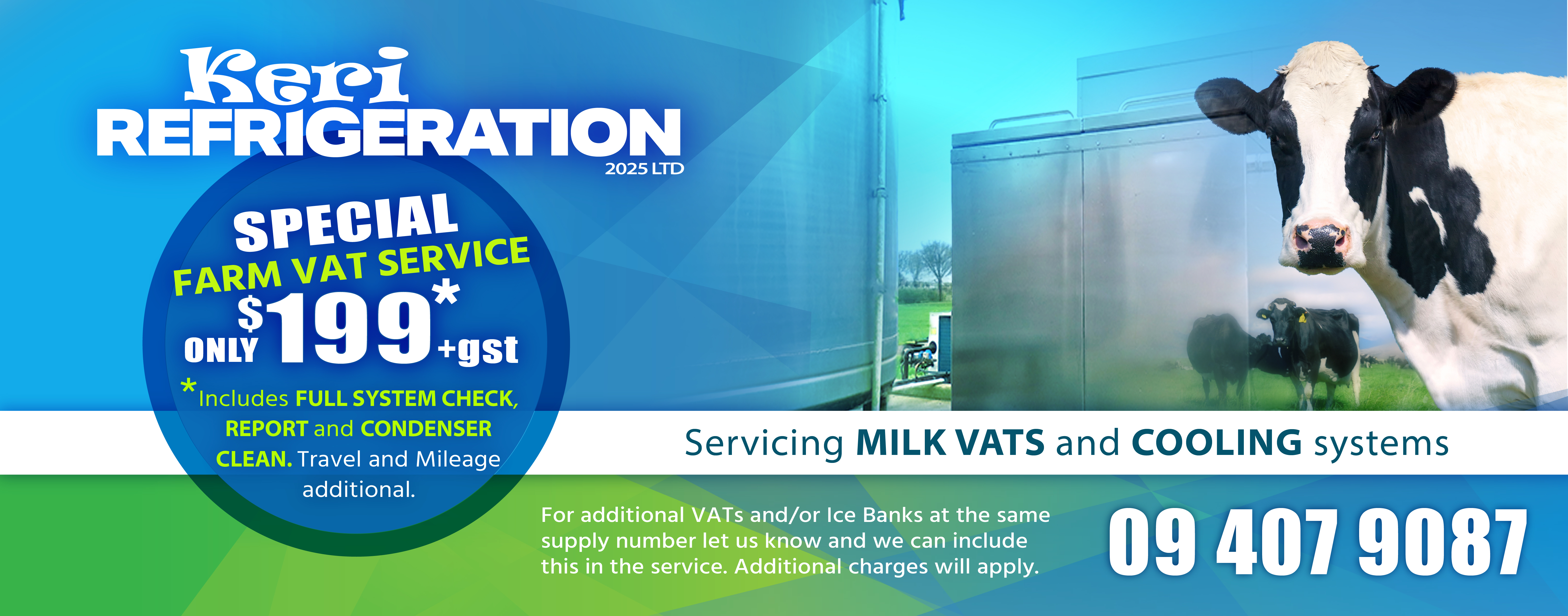 Dairy Farm Servicing Milk Vats Cooling Systems